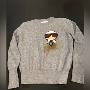 Lolita Gray Novelty Sweater 3D Sunglasses Graphic Women’s Small(Fendi style)